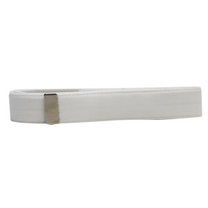 Navy Belt: White CNT with Satin Silver Tip, male