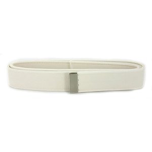 Navy Belt: White CNT with Silver Mirror Tip, male