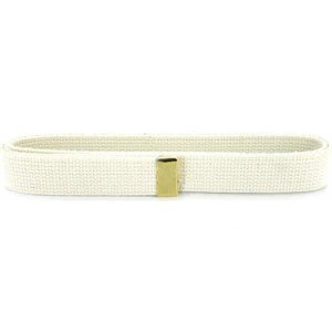 Navy Belt: White Cotton with Brass Tip, male