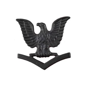 Navy Cap Device: E4 Petty Officer Third Class, black metal
