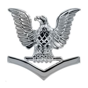Navy Cap Device: E4 Petty Officer Third Class, silver