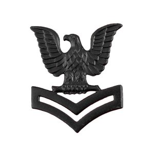 Navy Cap Device: E5 Petty Officer Second Class, black metal