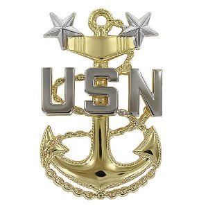 Navy Cap Device: E9 Chief Petty Officer: Master, miniature