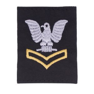 Navy Cold Weather Parka (CWP) Tab Device: Gold Embroidered Chevrons E5 Second Class Petty Officer