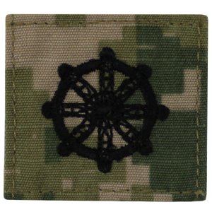 Navy Collar Device: Woodland Digital Embroidered Buddhist Chaplain NWUIII