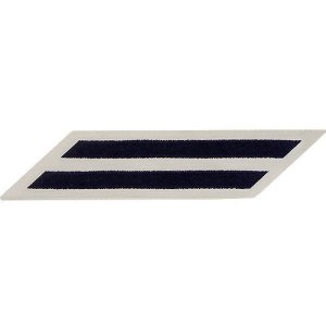 Navy CPO Hash Marks: Blue Embroidered on White CNT set of 2, Male