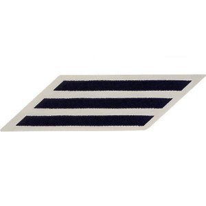 Navy CPO Hash Marks: Blue Embroidered on White CNT, set of 3