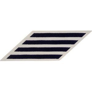 Navy CPO Hash Marks: Blue Embroidered on White CNT, set of 4