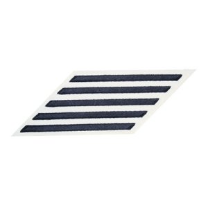 Navy CPO Hash Marks: Blue Embroidered on White CNT, set of 5