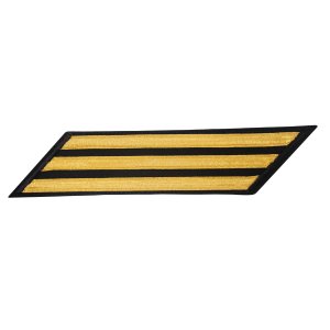 Navy CPO Hash Marks: Gold Lace on Blue, set of 3