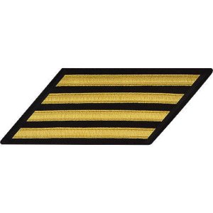 Navy CPO Hash Marks: Gold Lace on Blue, set of 4