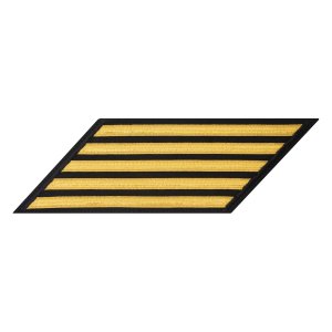 Navy CPO Hash Marks: Gold Lace on Blue, set of 5