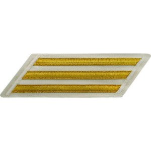 Navy CPO Hash Marks: Gold Lace on White, set of 3