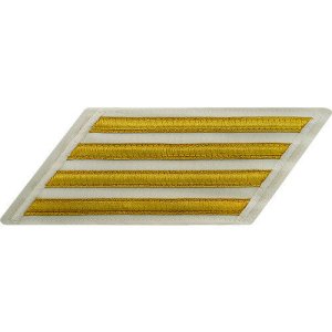 Navy CPO Hash Marks: Gold Lace on White, set of 4