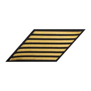 Navy CPO Hash Marks: Seaworthy Gold Embroidered on Blue, set of 7