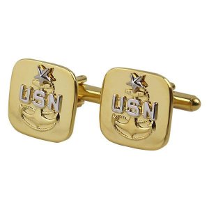 Navy Cuff Links: E8 Chief Petty Officer: Senior, gold