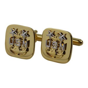 Navy Cuff Links: E9 Chief Petty Officer: Master, gold