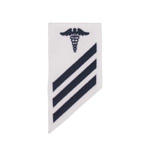Navy E-3 Combo Rate: HM Hospital Corpsman on white CNT