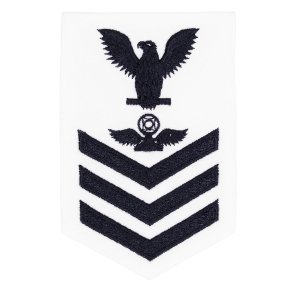 Navy E6 Female Rating Badge: Air Traffic Controller, white