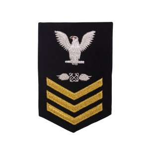 Navy E6 Female Rating Badge: Aviation Boatswain''s Mate, Serge for Jumper