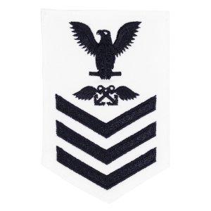 Navy E6 Female Rating Badge: Aviation Boatswains Mate, white CNT