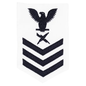Navy E6 Female Rating Badge: Cryptologic Technician, white