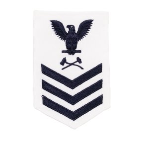 Navy E6 Female Rating Badge: Damage Controlman, white