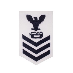 Navy E6 Female Rating Badge: Equipment Operator, white