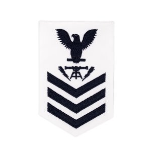 Navy E6 Female Rating Badge: Fire Controlman, white