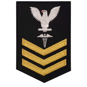 Navy E6 Female Rating Badge: Hospitalman, Serge for Jumper
