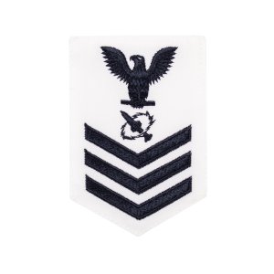 Navy E6 Female Rating Badge: Missile Technician, white