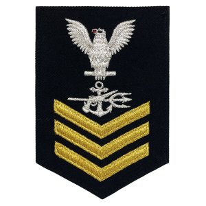 Navy E6 Female Rating Badge: Special Warfare Operator, Serge for Jumper