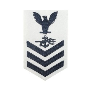 Navy E6 Female Rating Badge: Special Warfare Operator, white