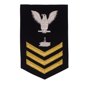 Navy E6 Female Rating Badge: Steelworker, Serge for Jumper