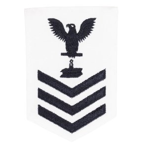Navy E6 Female Rating Badge: Steelworker, white CNT