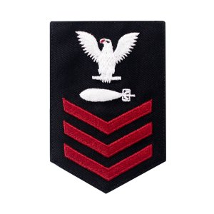Navy E6 Female Rating Badge: Torpedoman, Serge for Jumper