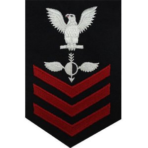 Navy E6 Male Rating Badge: Aerographer''s Mate, blue