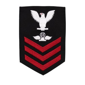 Navy E6 Male Rating Badge: Air Traffic Control, blue