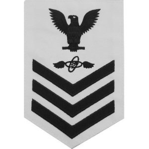 Navy E6 Male Rating Badge: Aviation Electronics Technician, white