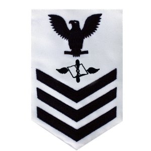 Navy E6 Male Rating Badge: Aviation Maintenance, white
