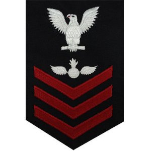 Navy E6 Male Rating Badge: Aviation Ordnanceman, blue