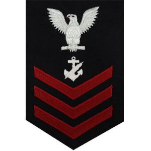 Navy E6 Male Rating Badge: Counselor, blue