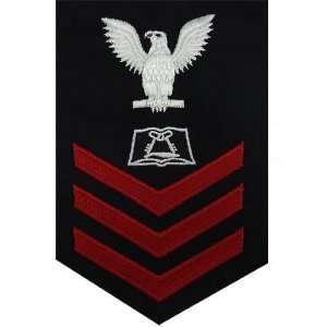 Navy E6 Male Rating Badge: Culinary Specialist, blue