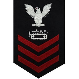 Navy E6 Male Rating Badge: Equipment Operator, blue