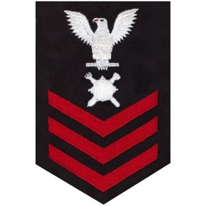 Navy E6 Male Rating Badge: Explosive Ordnance, blue