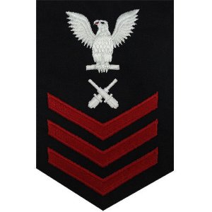 Navy E6 Male Rating Badge: Gunner''s Mate, blue