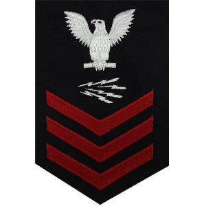Navy E6 Male Rating Badge: Information Technician Specialist, blue