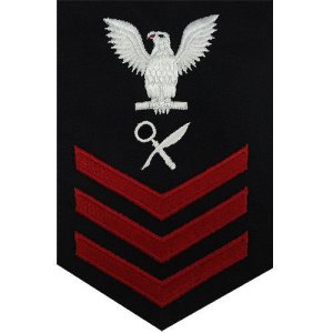 Navy E6 Male Rating Badge: Intelligence Specialist, blue