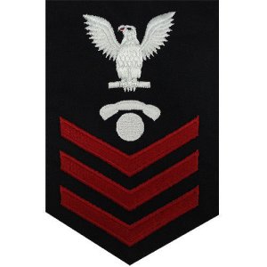 Navy E6 Male Rating Badge: Interior Communications Electrician, blue