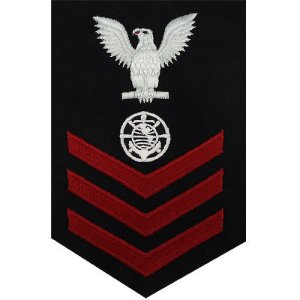 Navy E6 Male Rating Badge: Religious Programs Specialist, blue